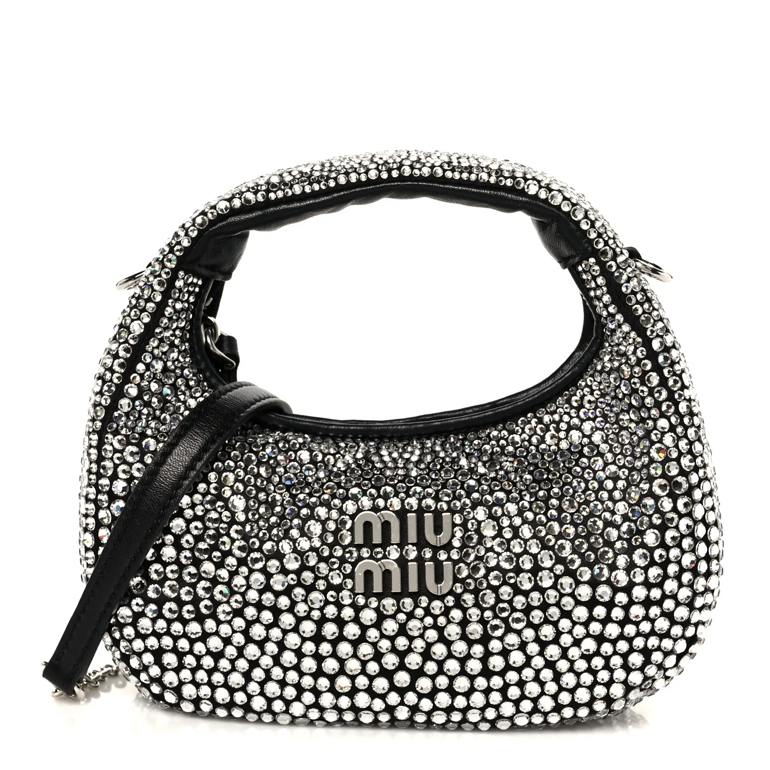Crystal Silk Starlight Mini Wander Hobo Black