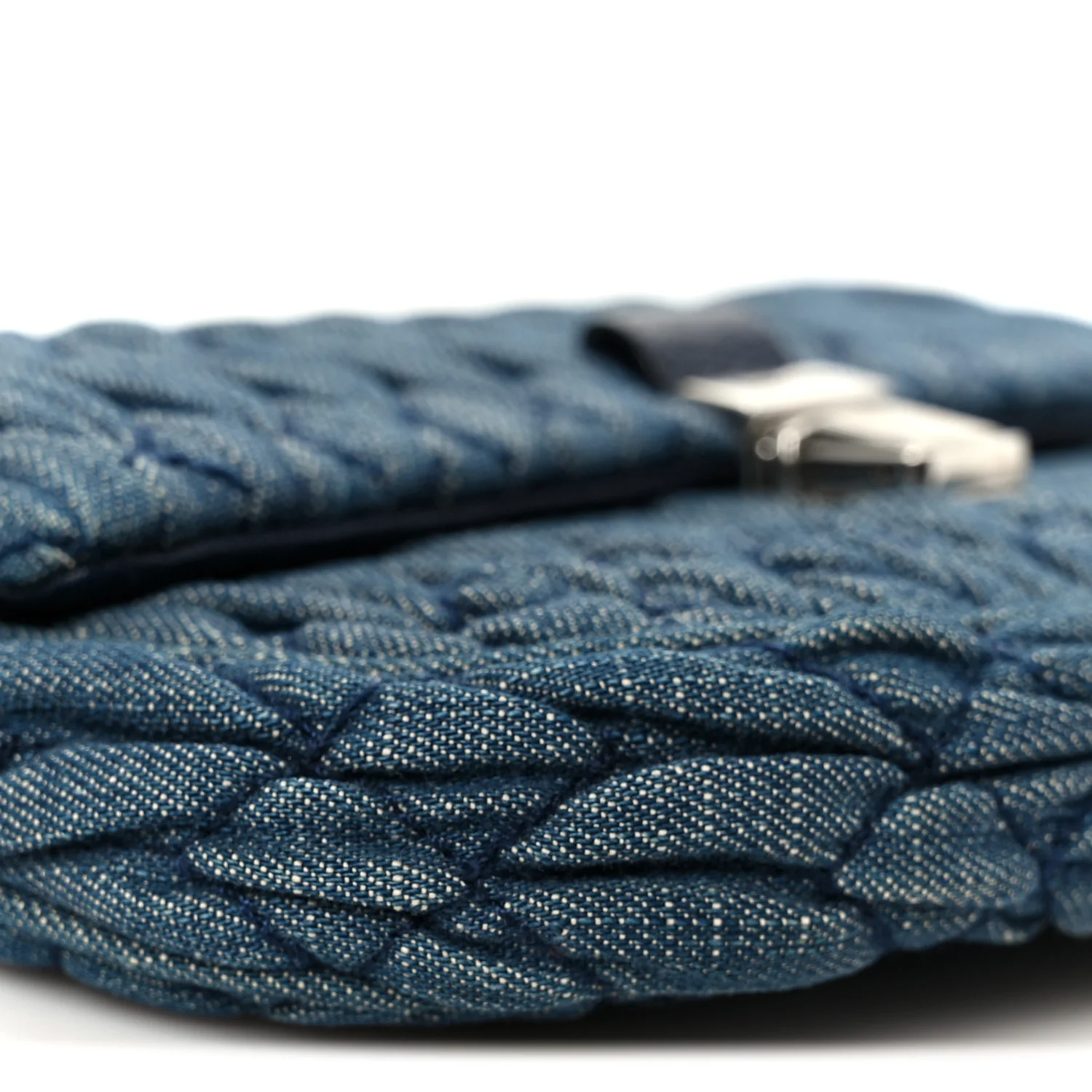Denim Matelasse Crystal Chain Crossbody Bag Blue - Image 12