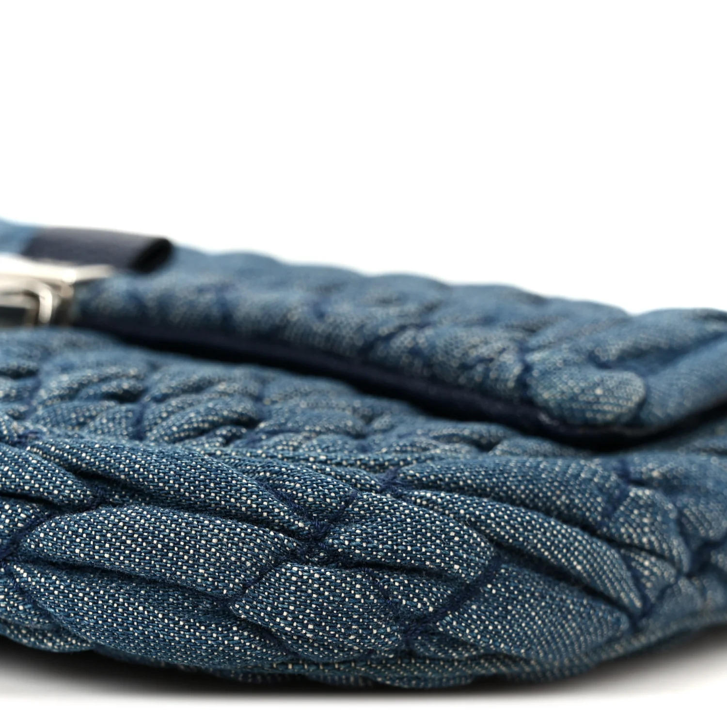 Denim Matelasse Crystal Chain Crossbody Bag Blue - Image 13