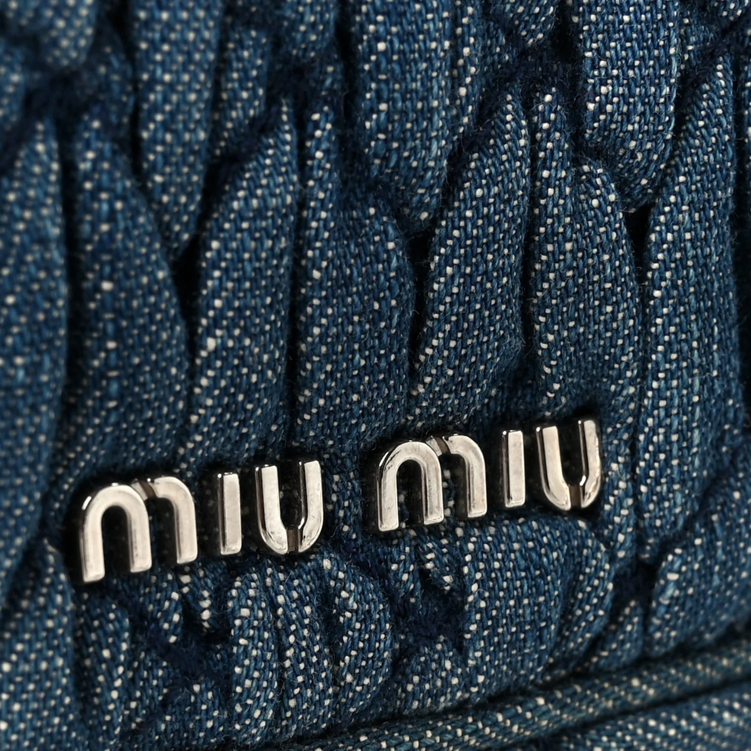Denim Matelasse Crystal Chain Crossbody Bag Blue - Image 9