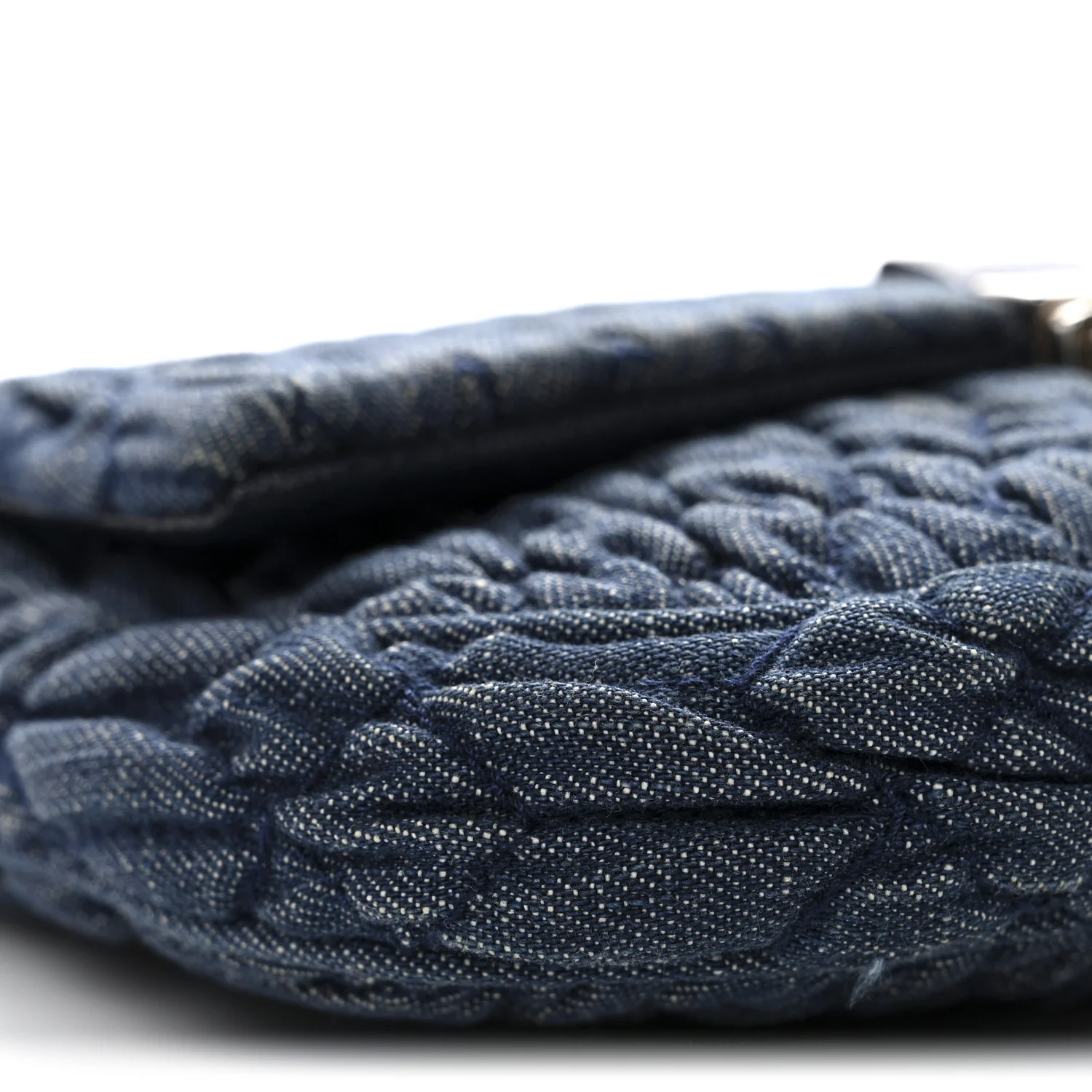 Denim Matelasse Crystal Chain Crossbody Bag Blue - Image 8