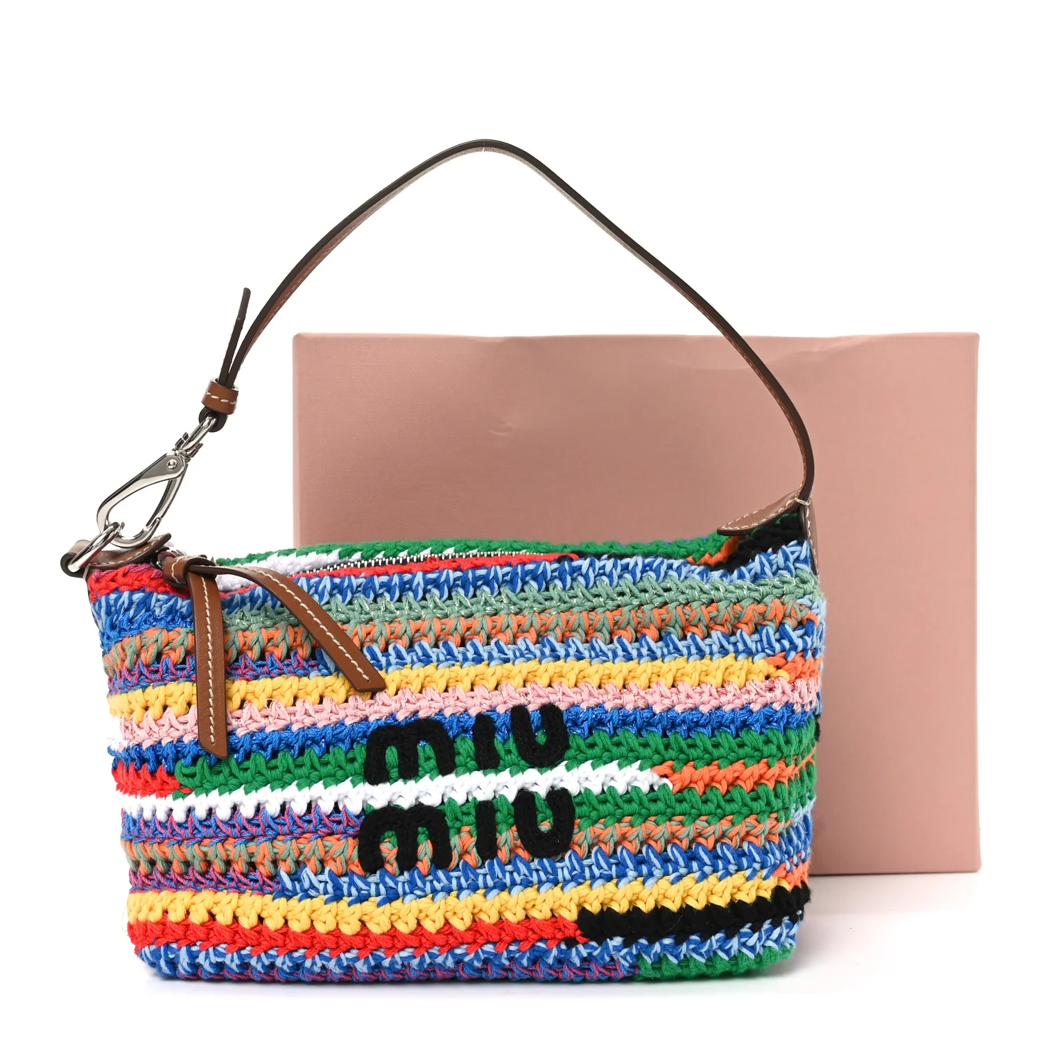 Fabric Crochet Pouch Multicolor - Image 10