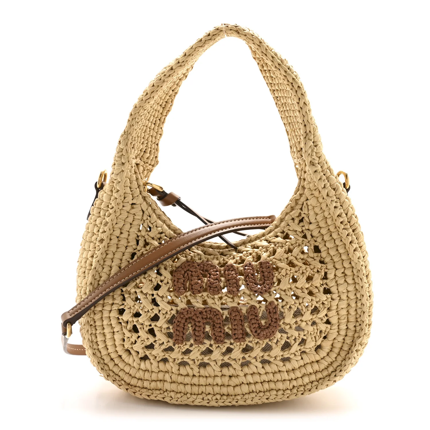 Fabric Crochet Wander Hobo Beige Khaki