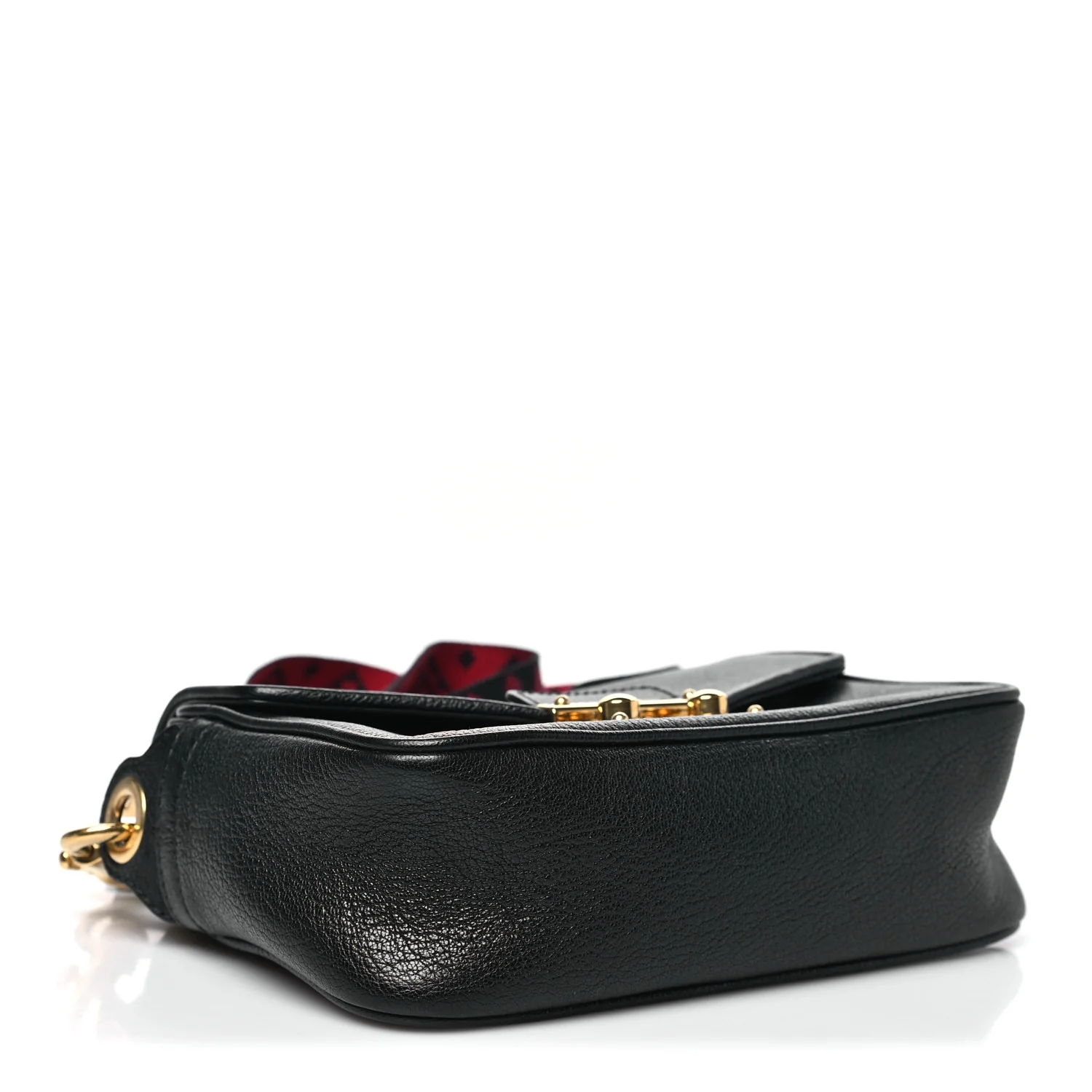 Goatskin Madras Crossbody Bag Black - Image 4