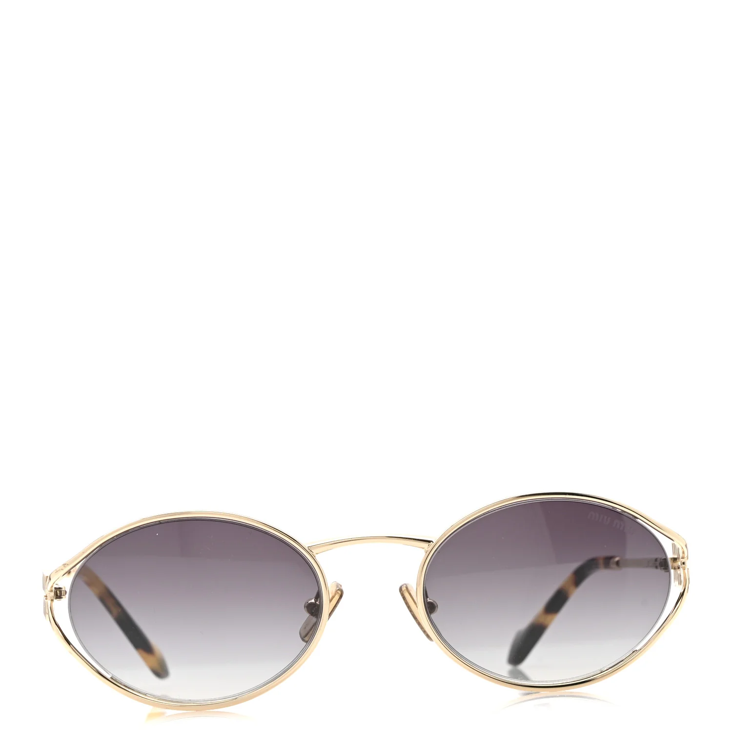 Metal Oval Sunglasses SMU52Y Black Silver - Image 3