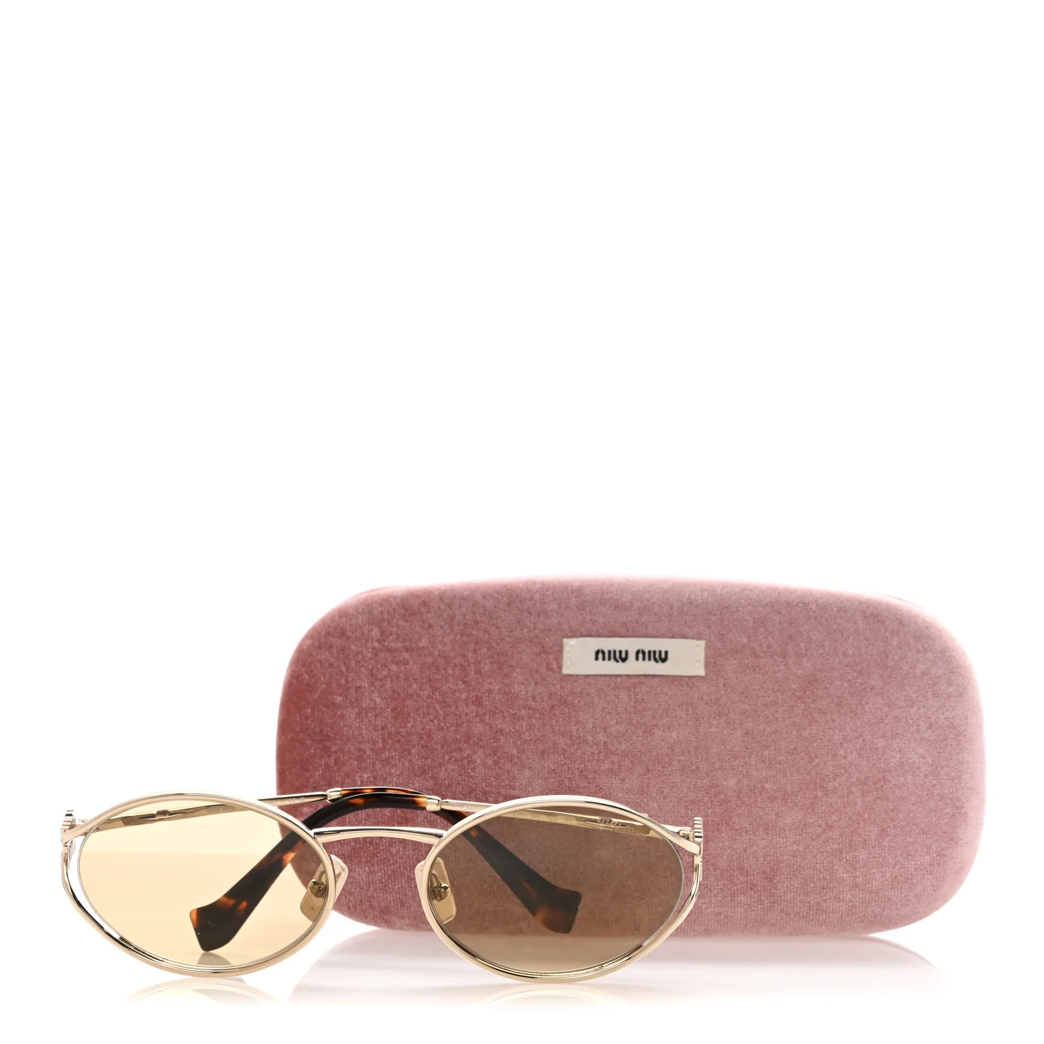 Metal Oval Sunglasses SMU52Y Tortoise - Image 7