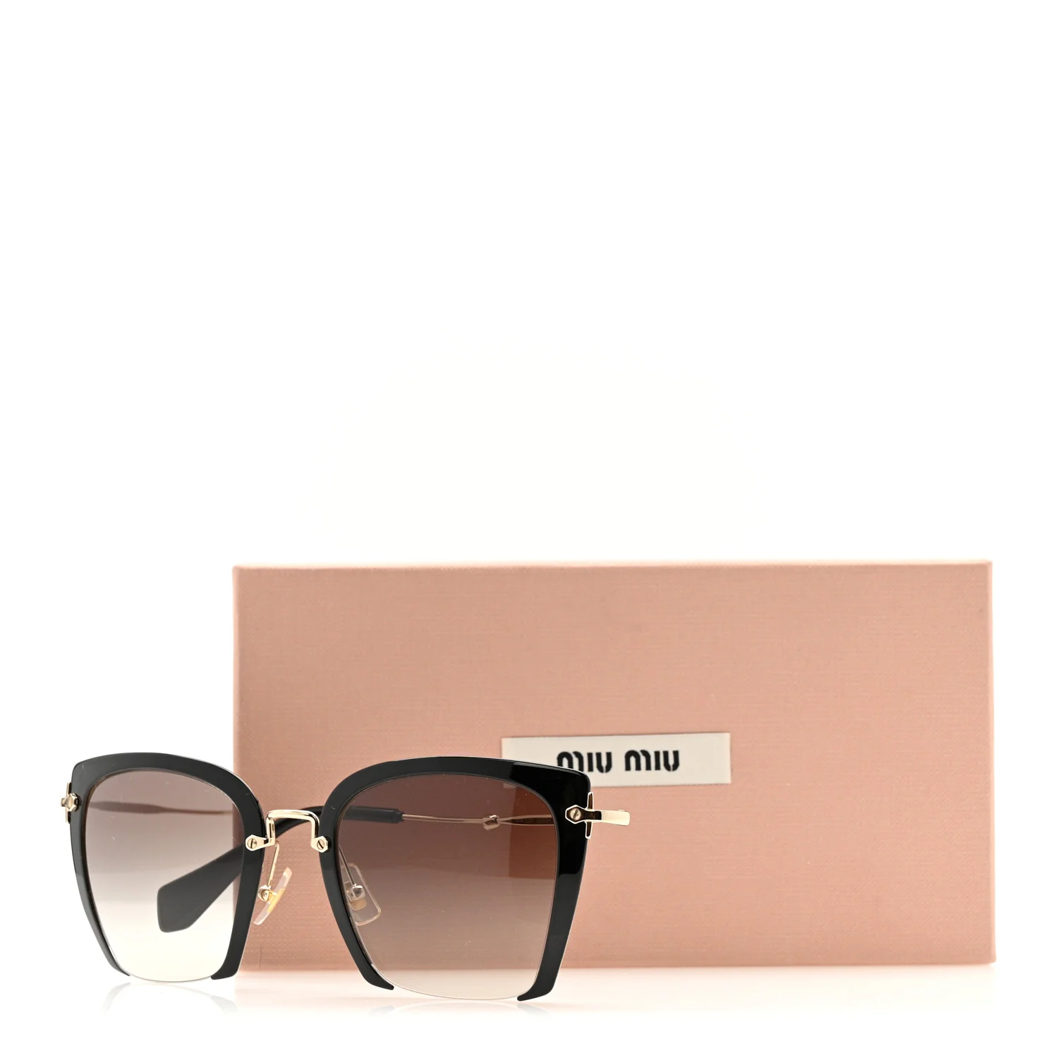 Metal Square Sunglasses SMU 52R Black Gold - Image 23