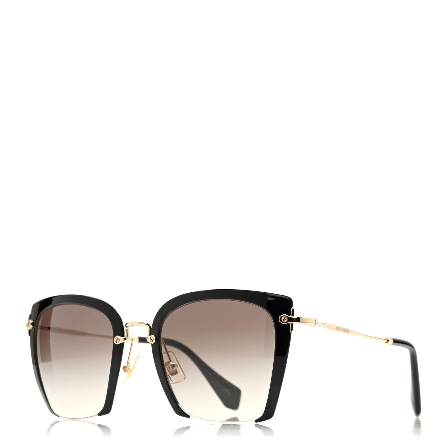 Metal Square Sunglasses SMU 52R Black Gold - Image 3