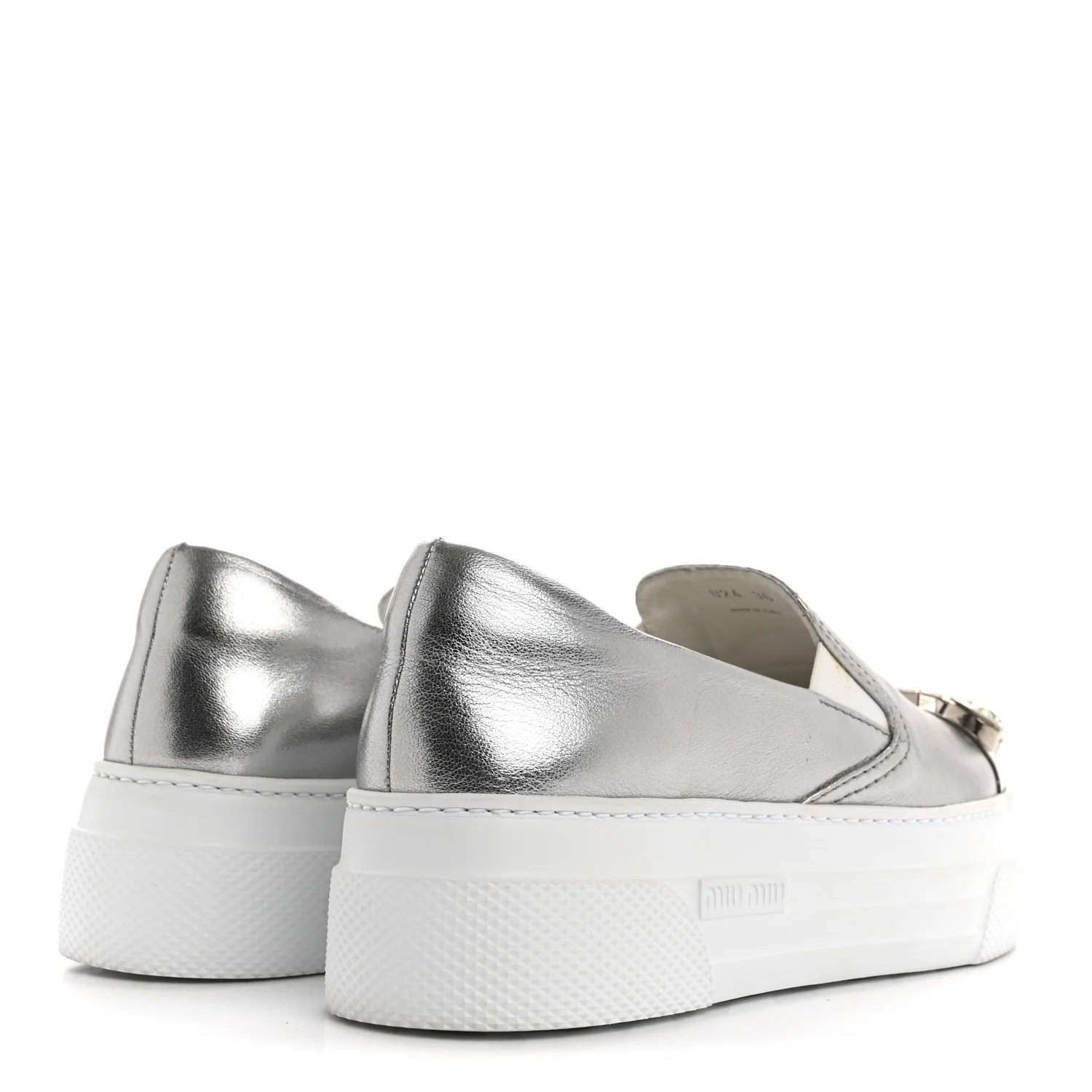 Mordore Crystal Embellished Womens Slip On Trainers 36 Cromo - Image 5
