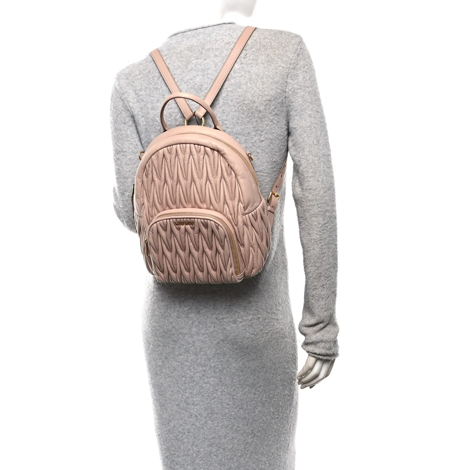 Nappa Matelasse Backpack Cammeo - Image 2