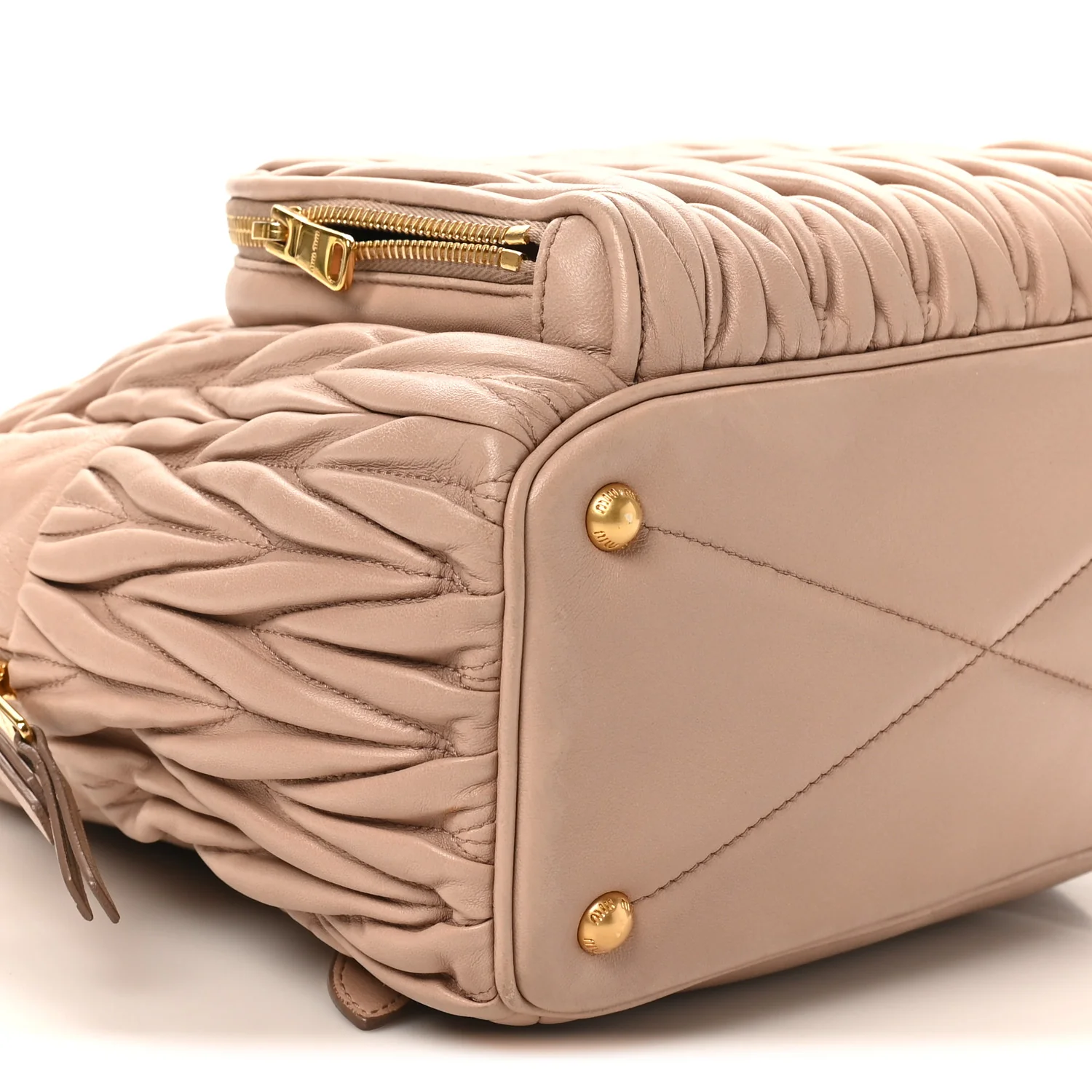 Nappa Matelasse Backpack Cammeo - Image 9