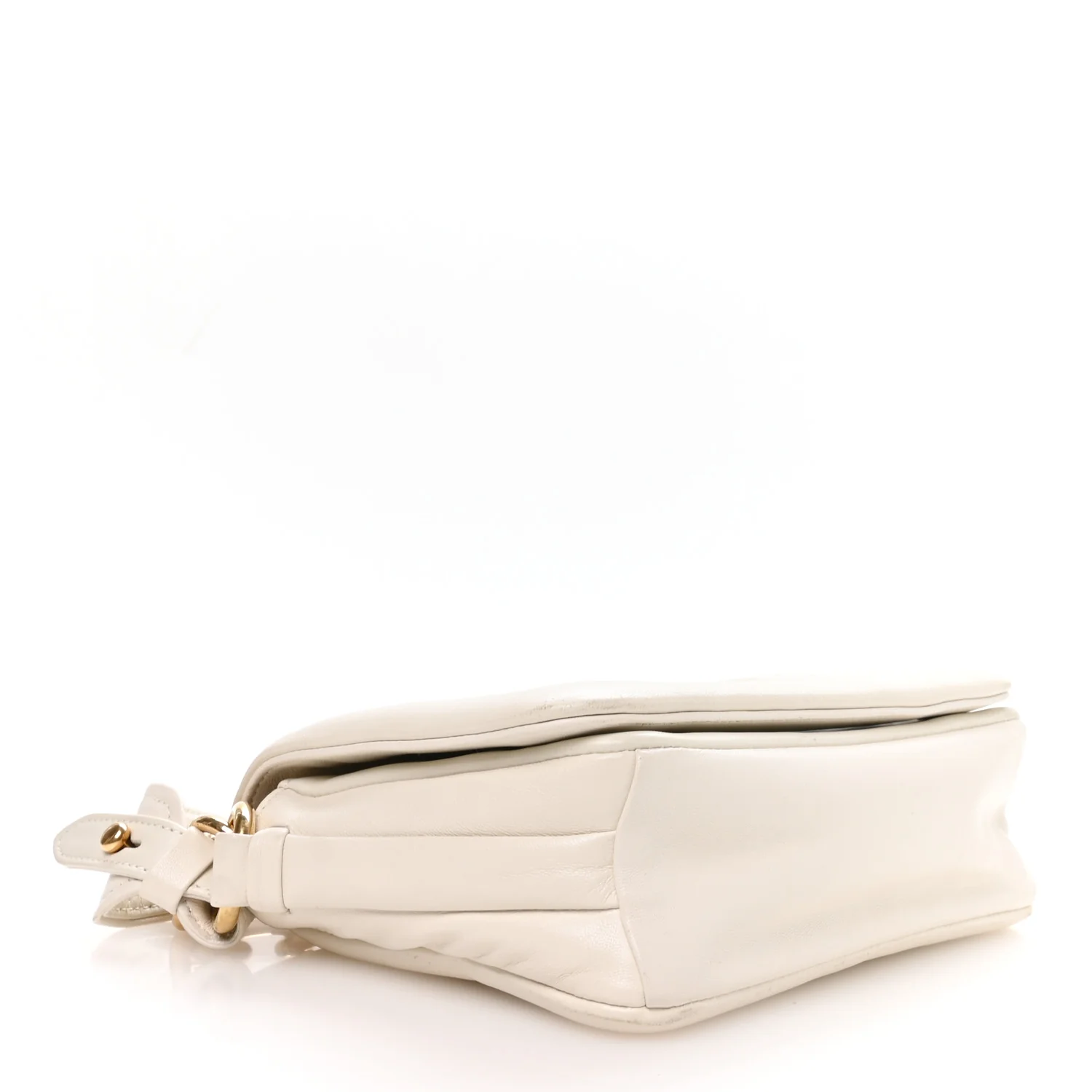 Nappa Matelasse Chain Shoulder Bag White - Image 4