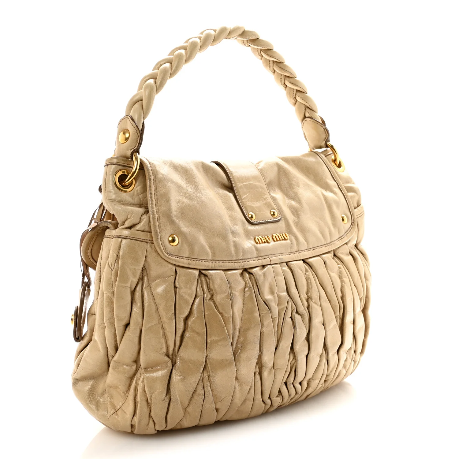 Nappa Matelasse Coffer Hobo Beige - Image 3