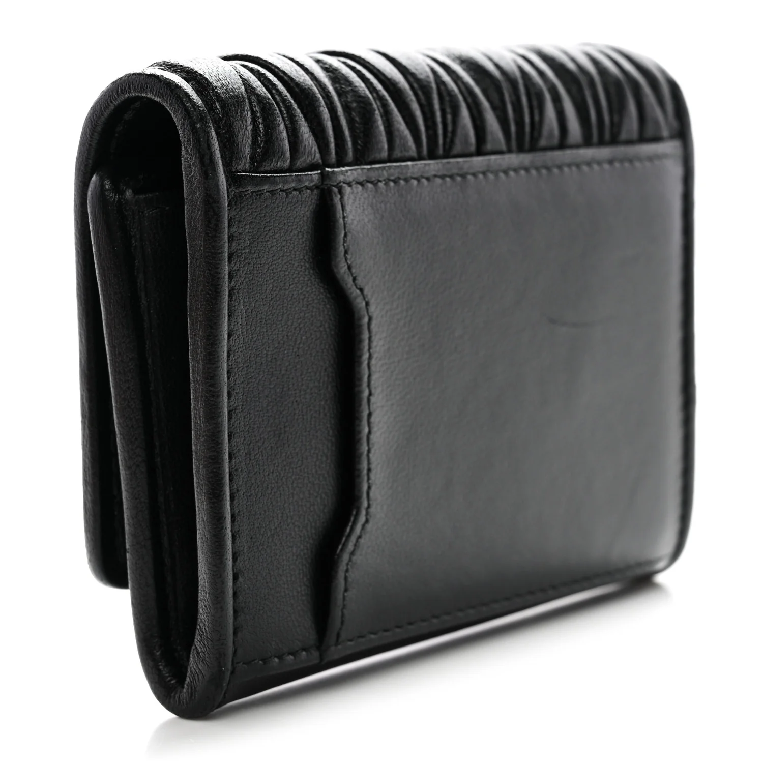 Nappa Matelasse Flap Card Holder Black - Image 3