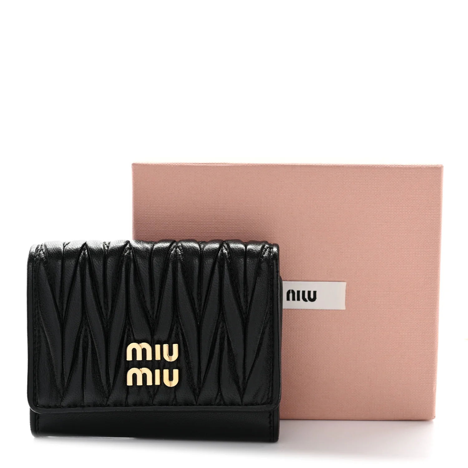 Nappa Matelasse Flap Card Holder Black - Image 8