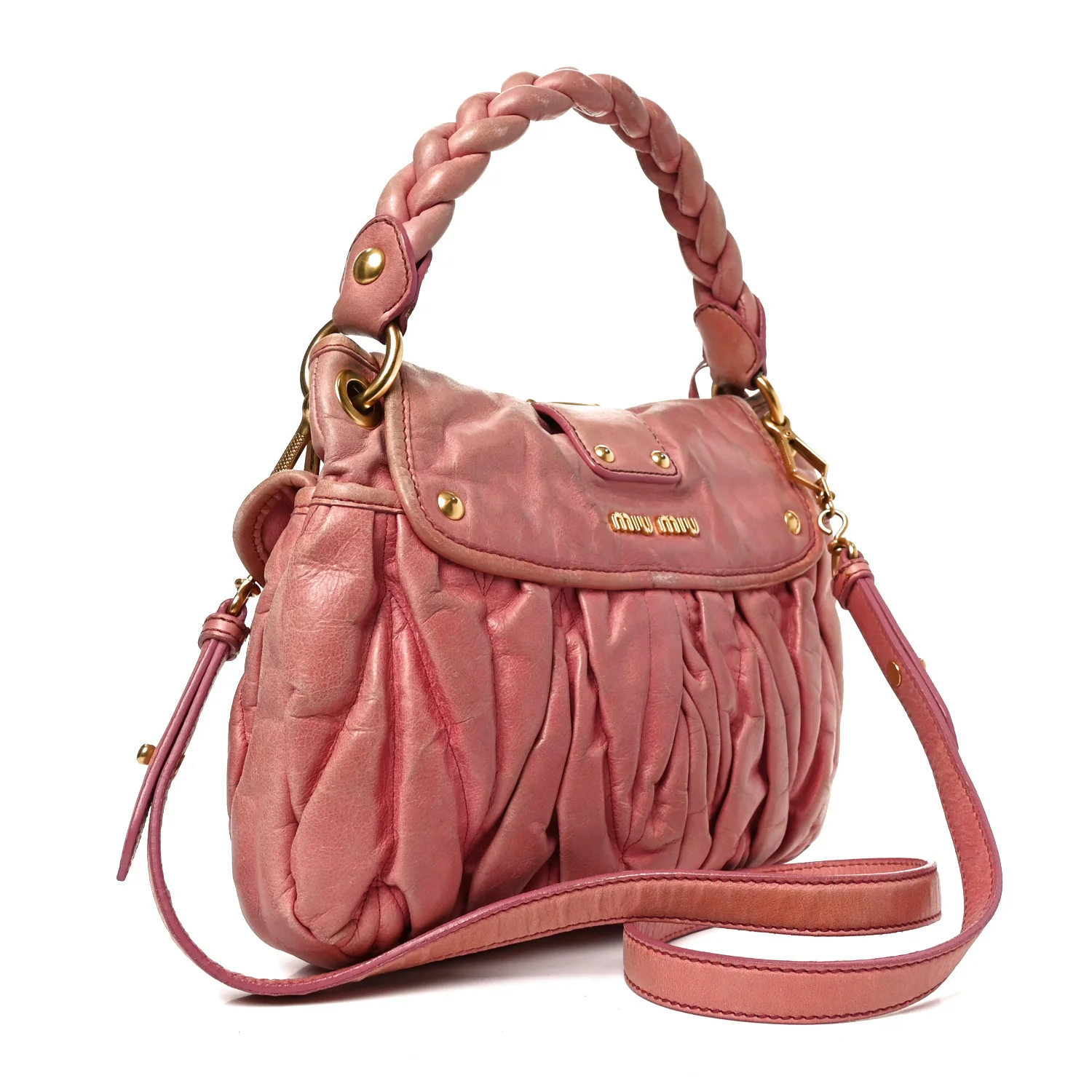 Nappa Matelasse Lux Coffer Hobo Begonia - Image 2