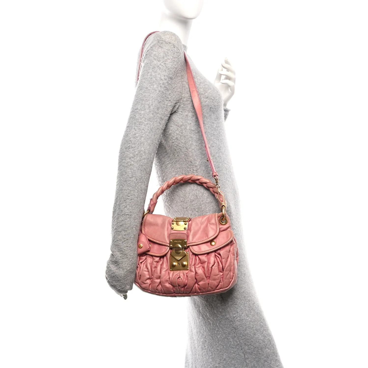 Nappa Matelasse Lux Coffer Hobo Begonia - Image 3