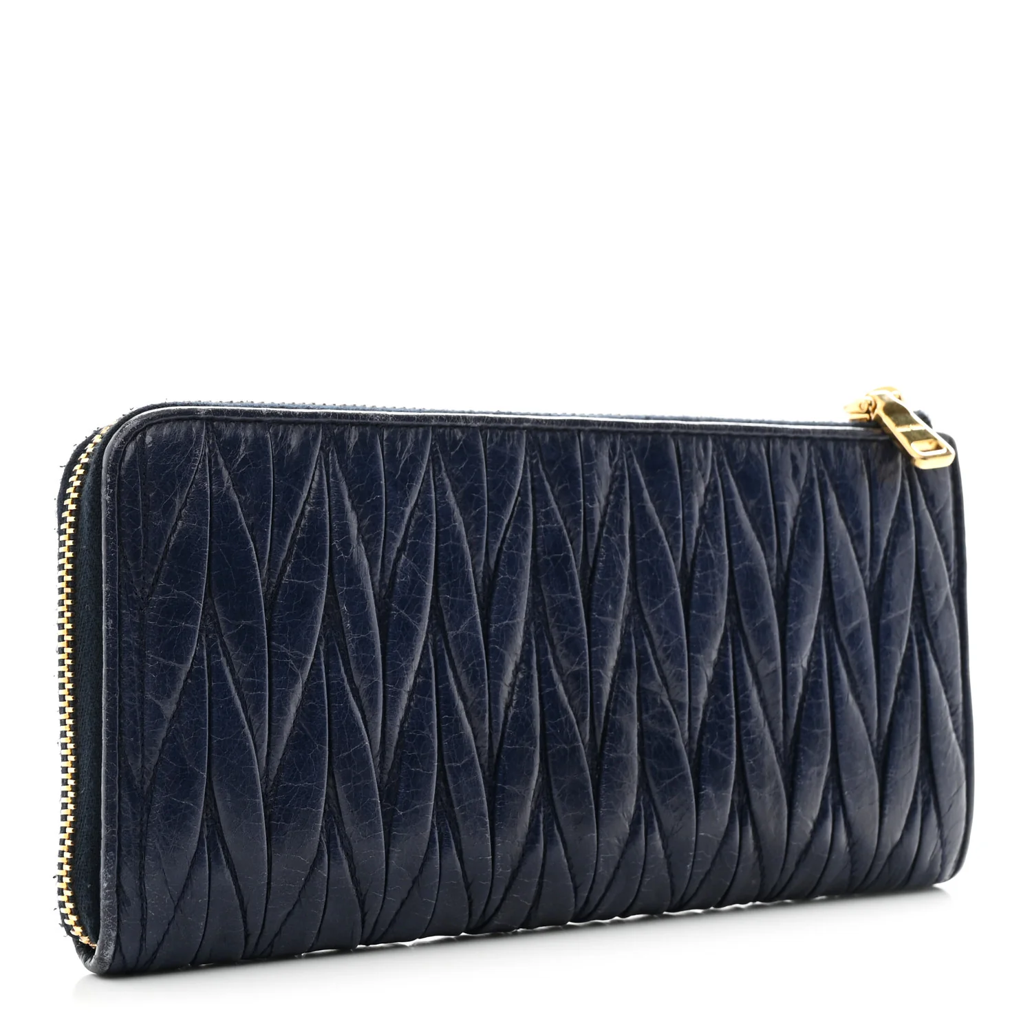 Nappa Matelasse Lux Zip Around Wallet Bleuette - Image 3
