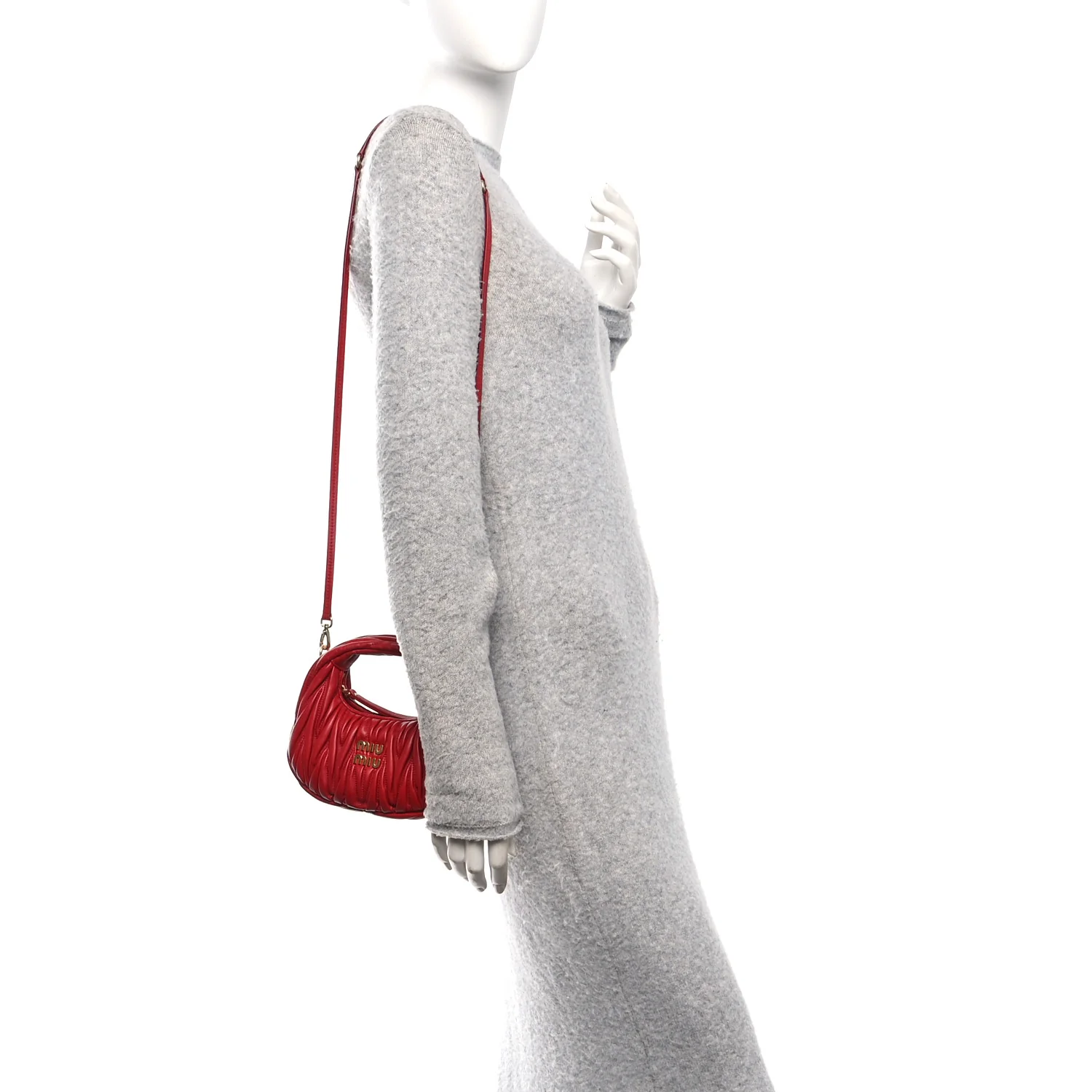 Nappa Matelasse Mini Wander Hobo Fuoco - Image 2