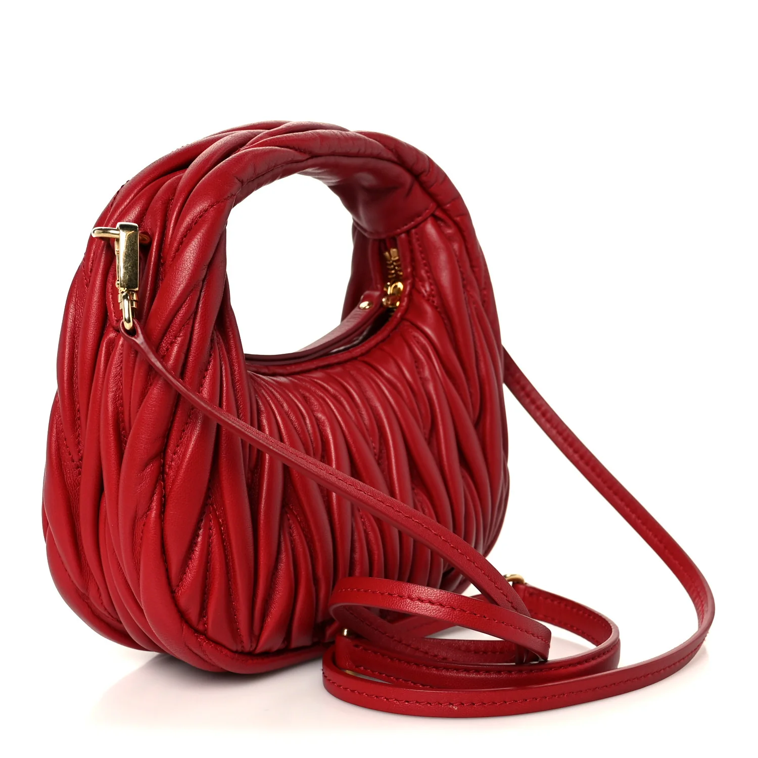 Nappa Matelasse Mini Wander Hobo Fuoco - Image 3