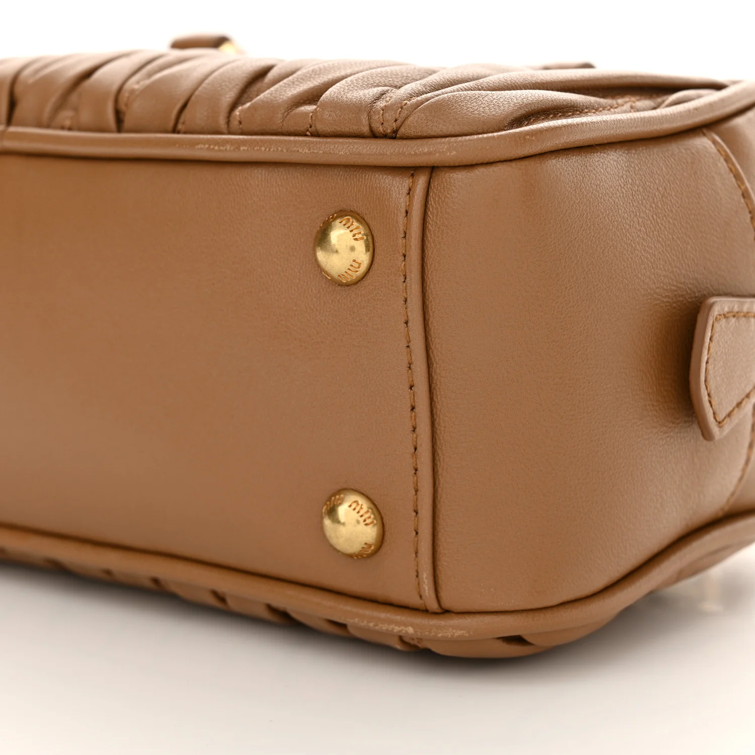 Nappa Matelasse Regular Arcadie Top Handle Bag Caramel - Image 10