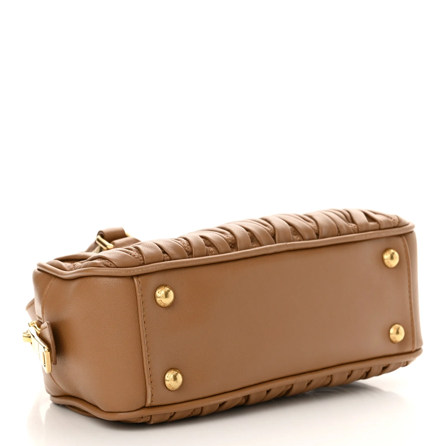Nappa Matelasse Regular Arcadie Top Handle Bag Caramel - Image 4