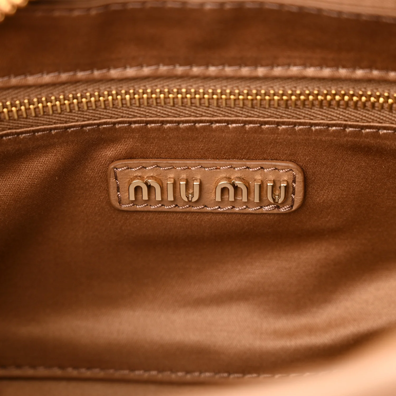 Nappa Matelasse Regular Arcadie Top Handle Bag Caramel - Image 7