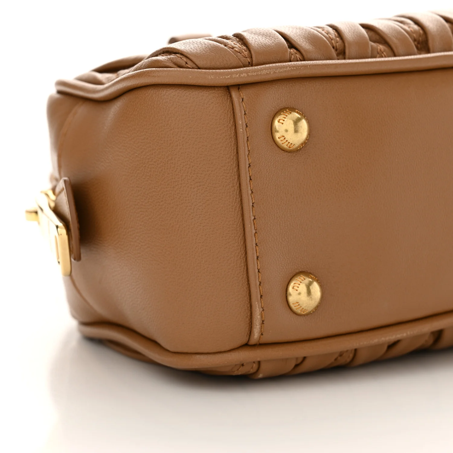 Nappa Matelasse Regular Arcadie Top Handle Bag Caramel - Image 9
