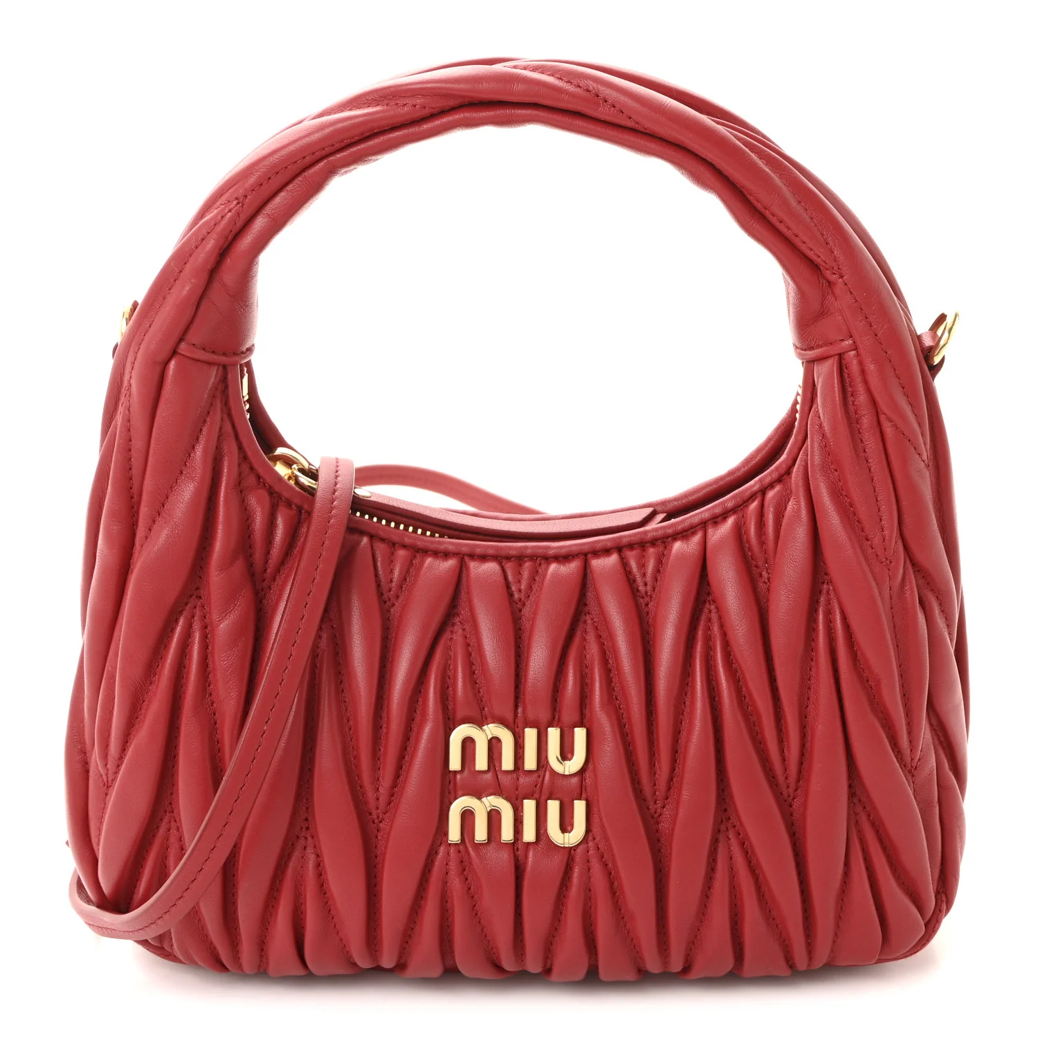 Nappa Matelasse Small Wander Hobo Rosso