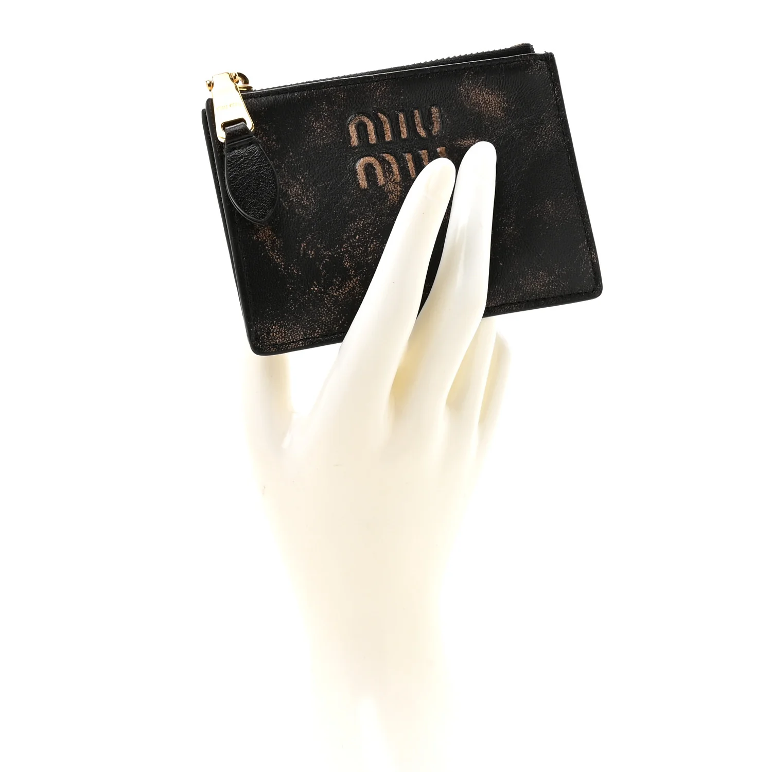 Nappa Old Zip Card Case Cafe - Image 2