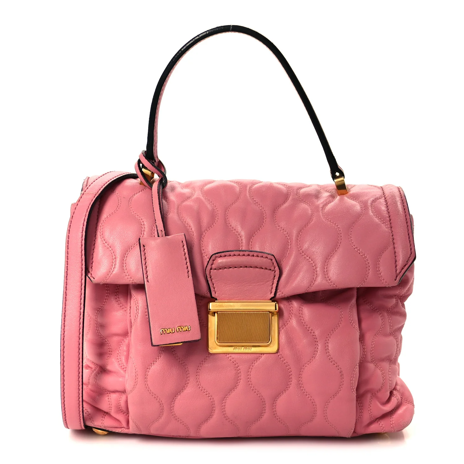 Nappa Padded Top Handle Bag Geranio