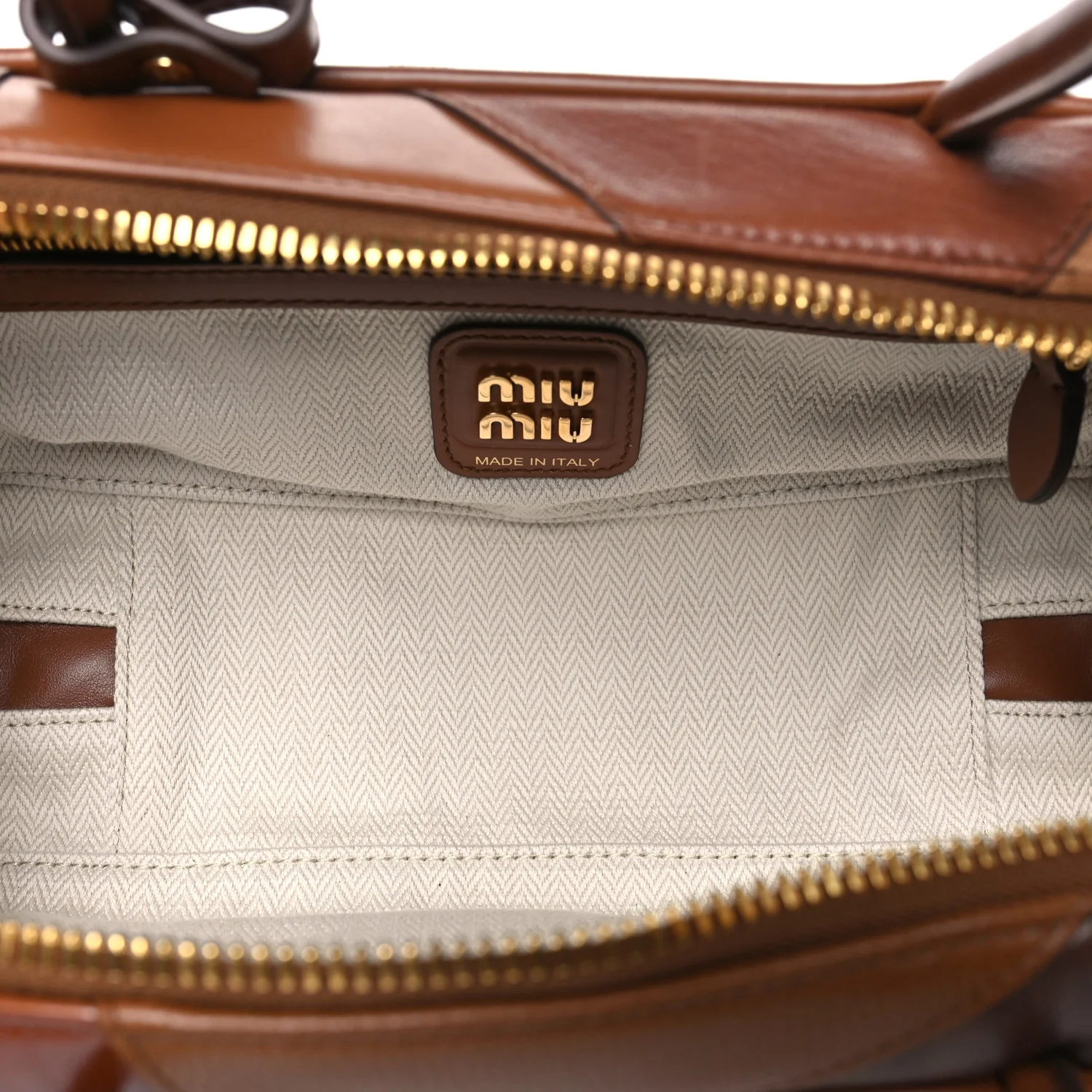 Nappa Patchwork Small Beau Top Handle Bag Cognac - Image 5