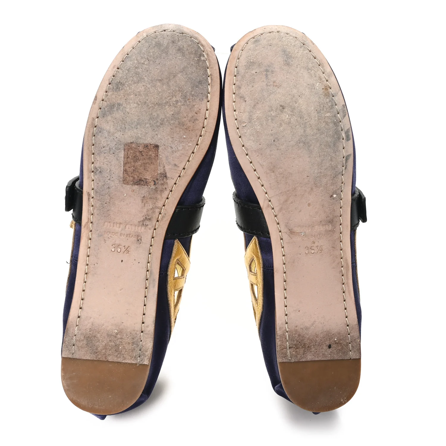 Nappa Silk Raso Ballerina Mules 35.5 Baltico Oro - Image 6