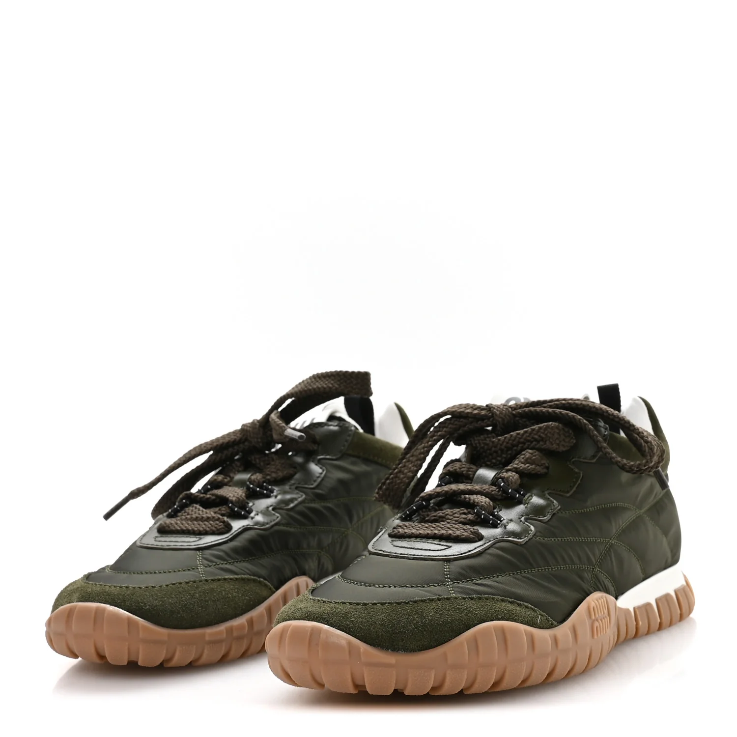 Nylon Suede Womens Tyre Sneakers 36.5 Loden Green - Image 4