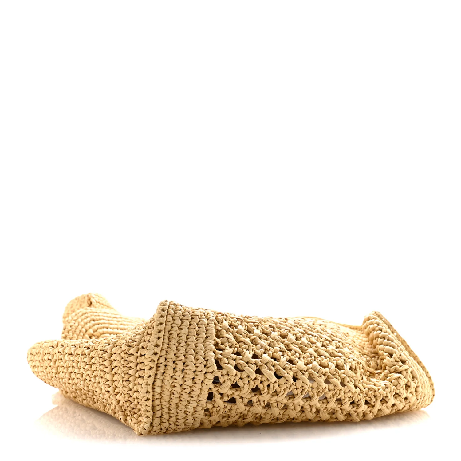 Raffia Crochet Woven Tote Bag Beige - Image 4