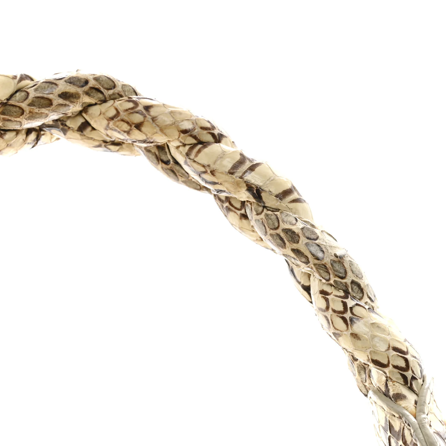 Snakeskin Small Matelasse Coffer Hobo Beige - Image 11