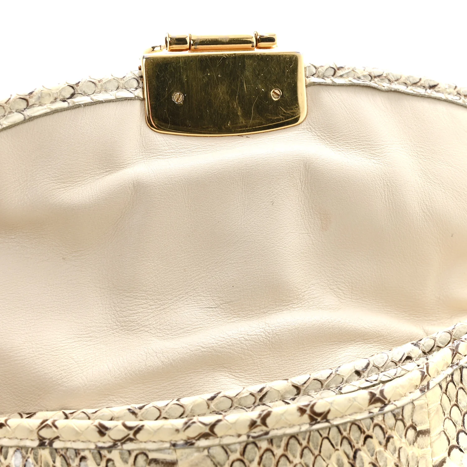 Snakeskin Small Matelasse Coffer Hobo Beige - Image 19