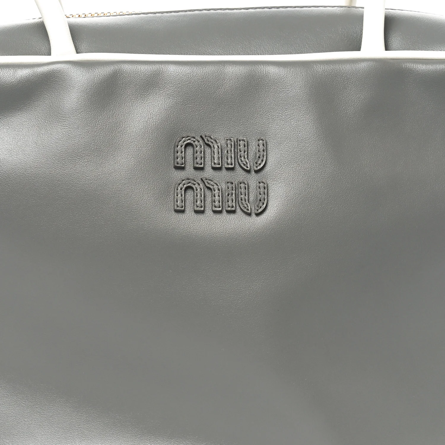 Soft Calf Softy Contrast Large Beau Top Handle Bag Marmo White - Image 7