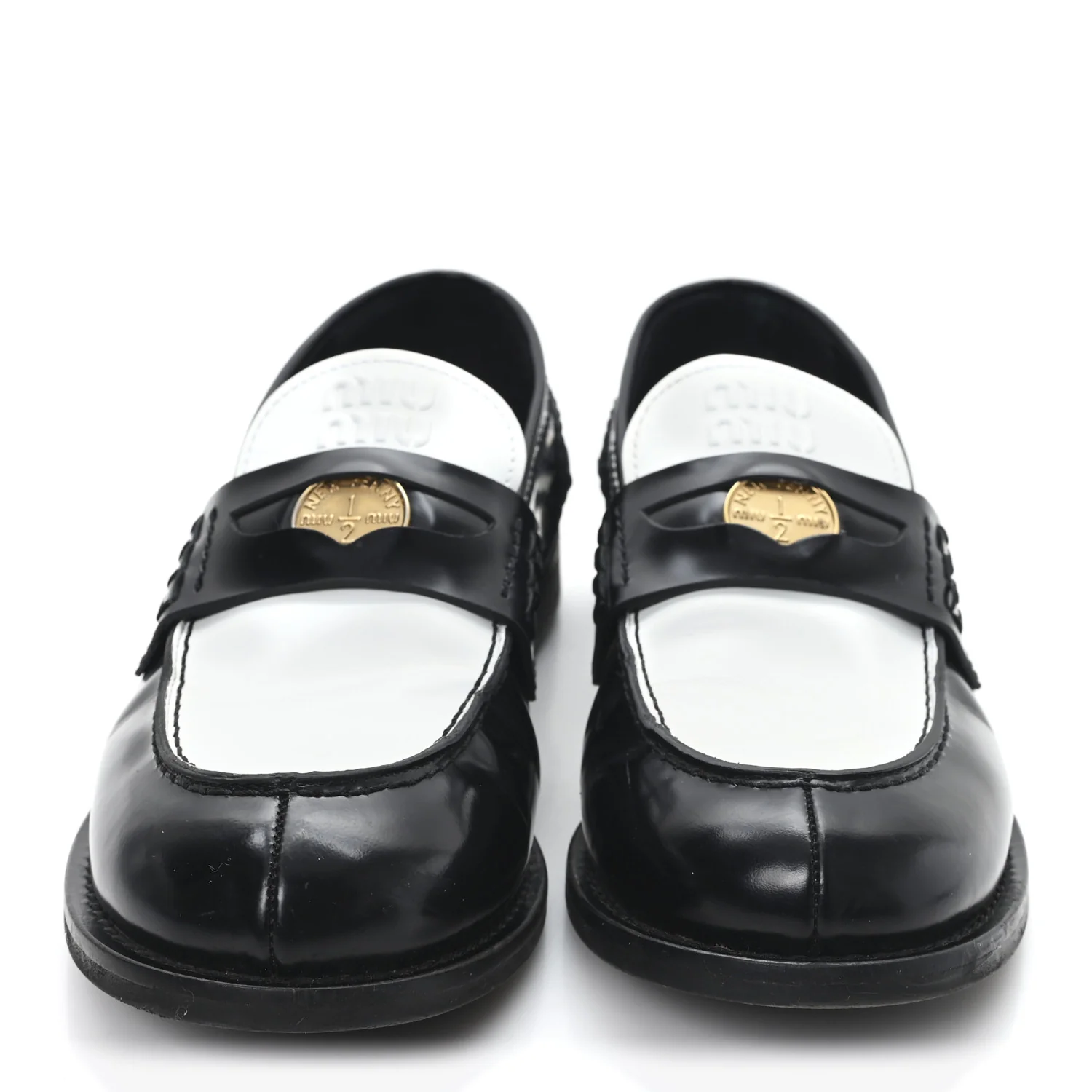 Spazzolato Penny Loafer 39 Black White - Image 3
