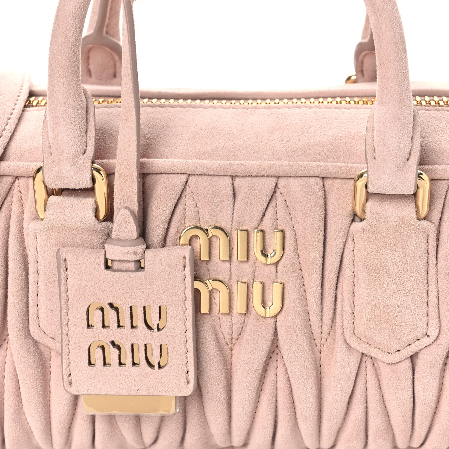 Suede Matelasse Regular Arcadie Top Handle Bag Pesco - Image 8