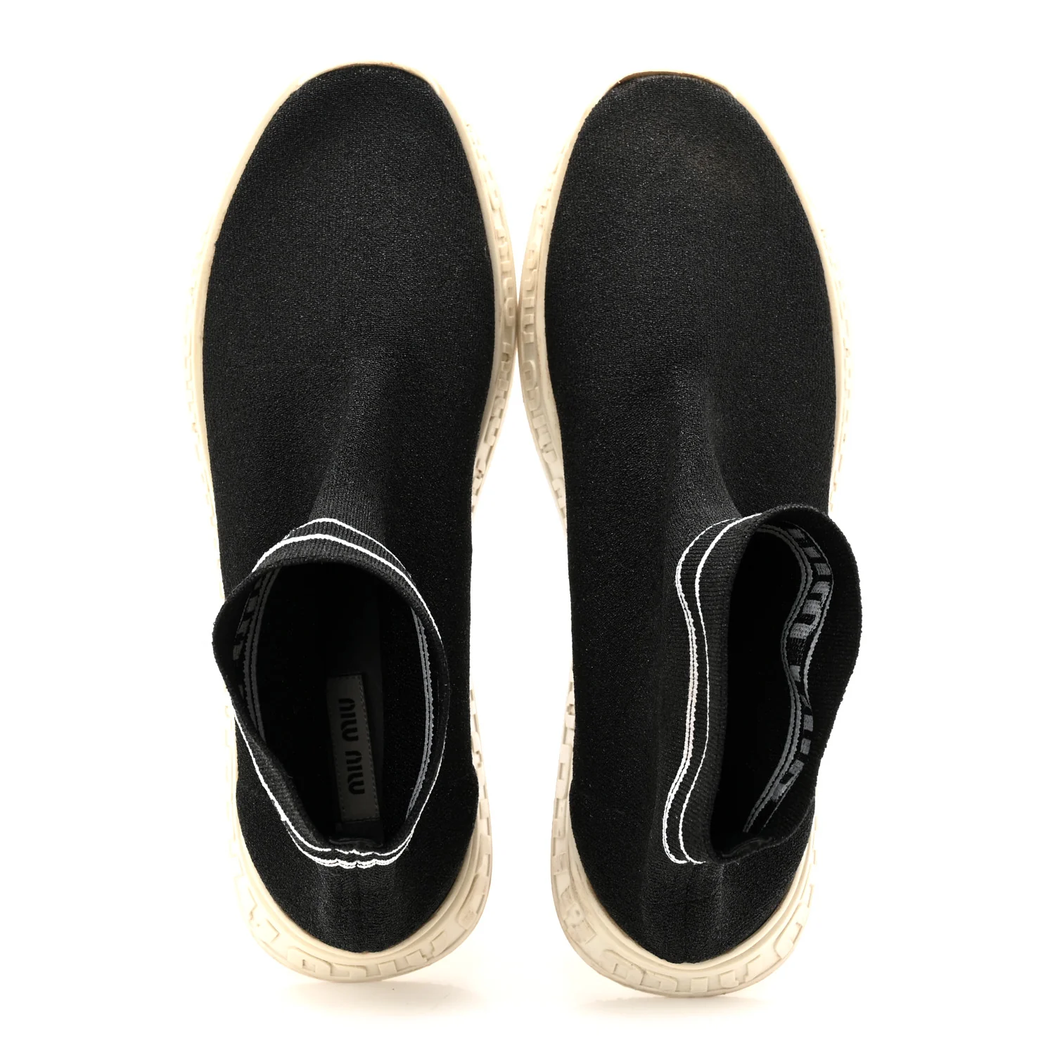 Technical Fabric Womens Sock Sneakers 40 Black - Image 2
