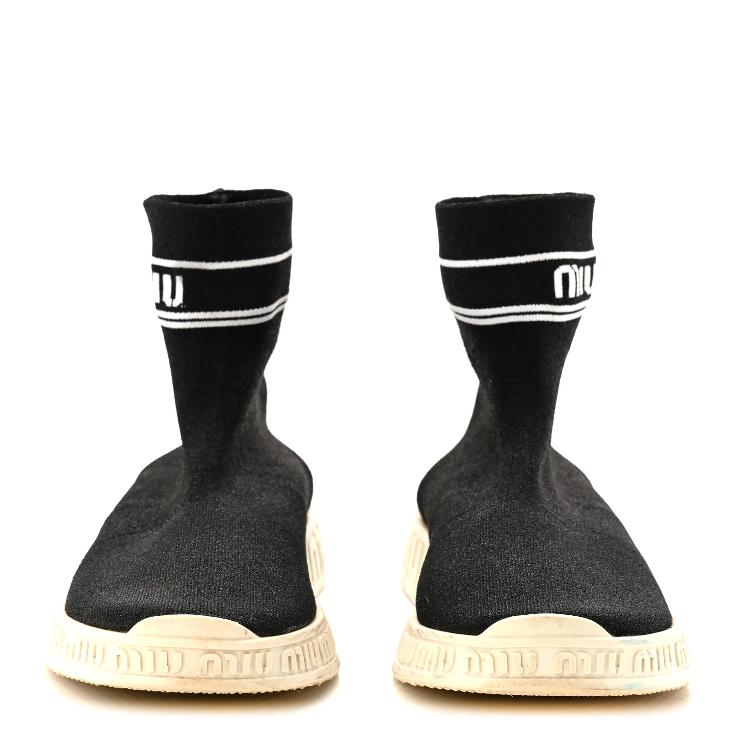 Technical Fabric Womens Sock Sneakers 40 Black - Image 3