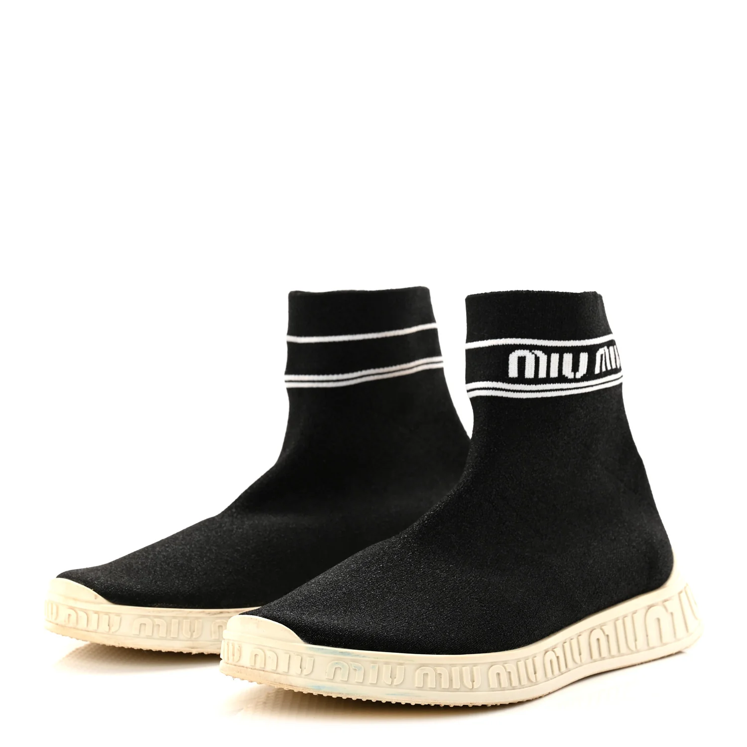 Technical Fabric Womens Sock Sneakers 40 Black - Image 4