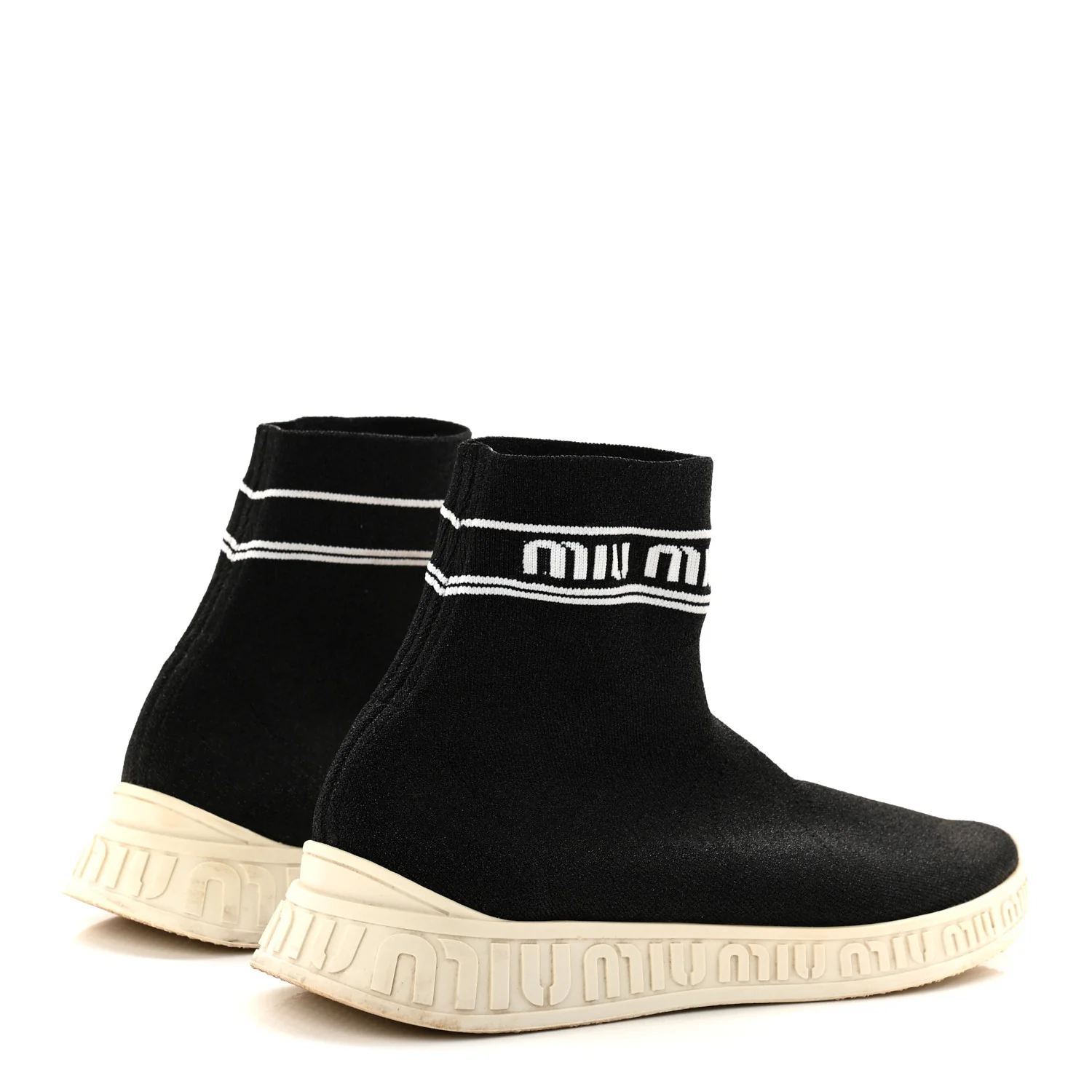 Technical Fabric Womens Sock Sneakers 40 Black - Image 5