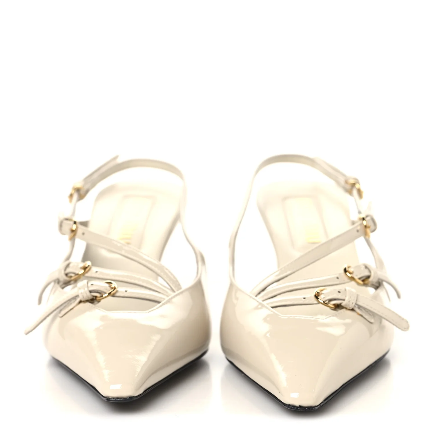 Vernice Buckle 55mm Slingback Pumps 37 White - Image 3