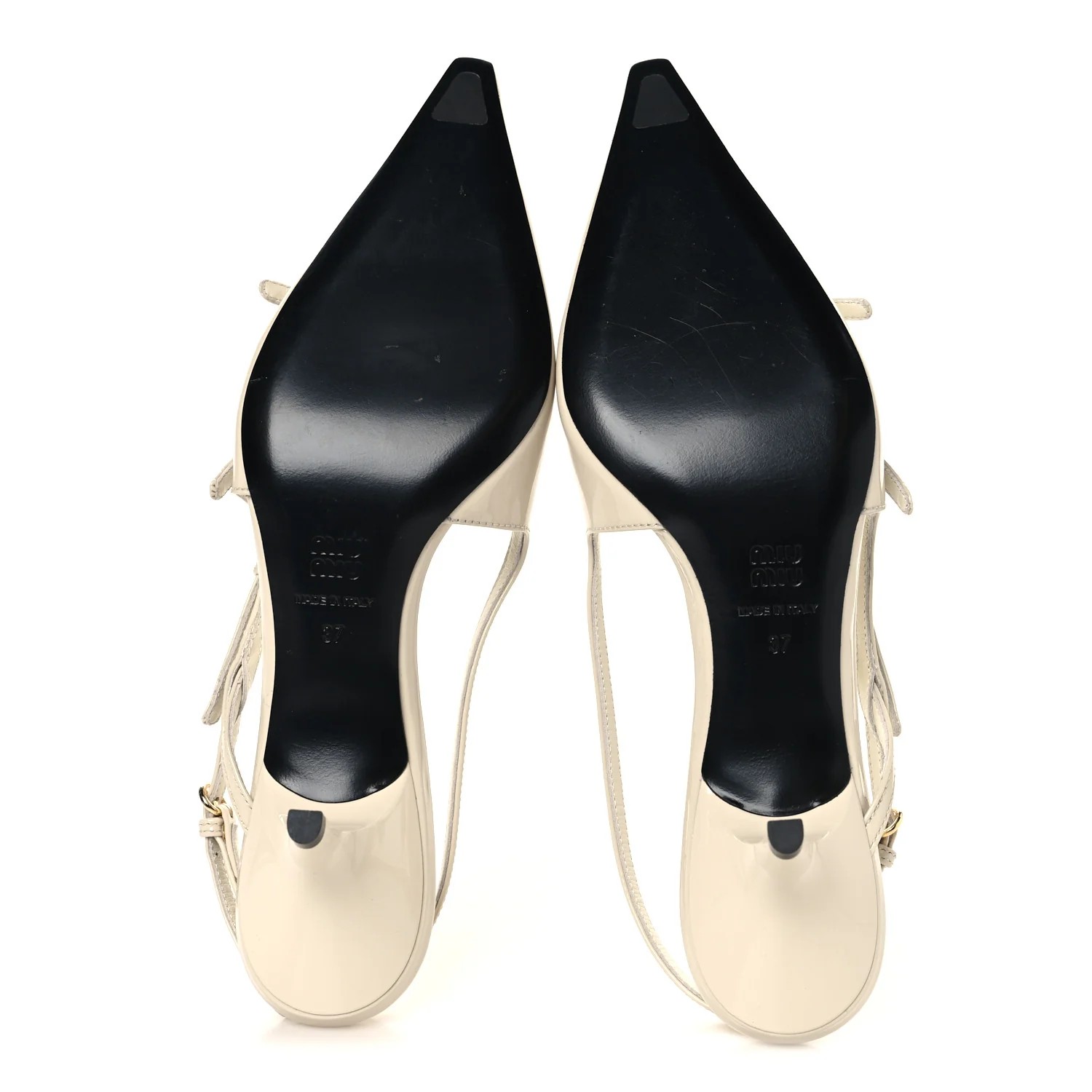 Vernice Buckle 55mm Slingback Pumps 37 White - Image 6