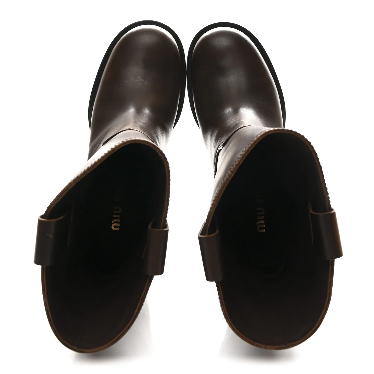 Vitello Fume Moto Booties 38.5 Bruciato - Image 2