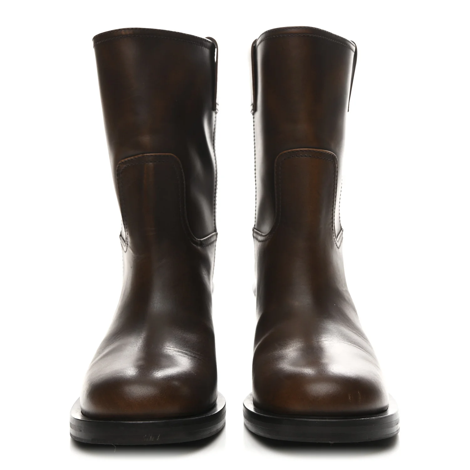 Vitello Fume Moto Booties 38.5 Bruciato - Image 3