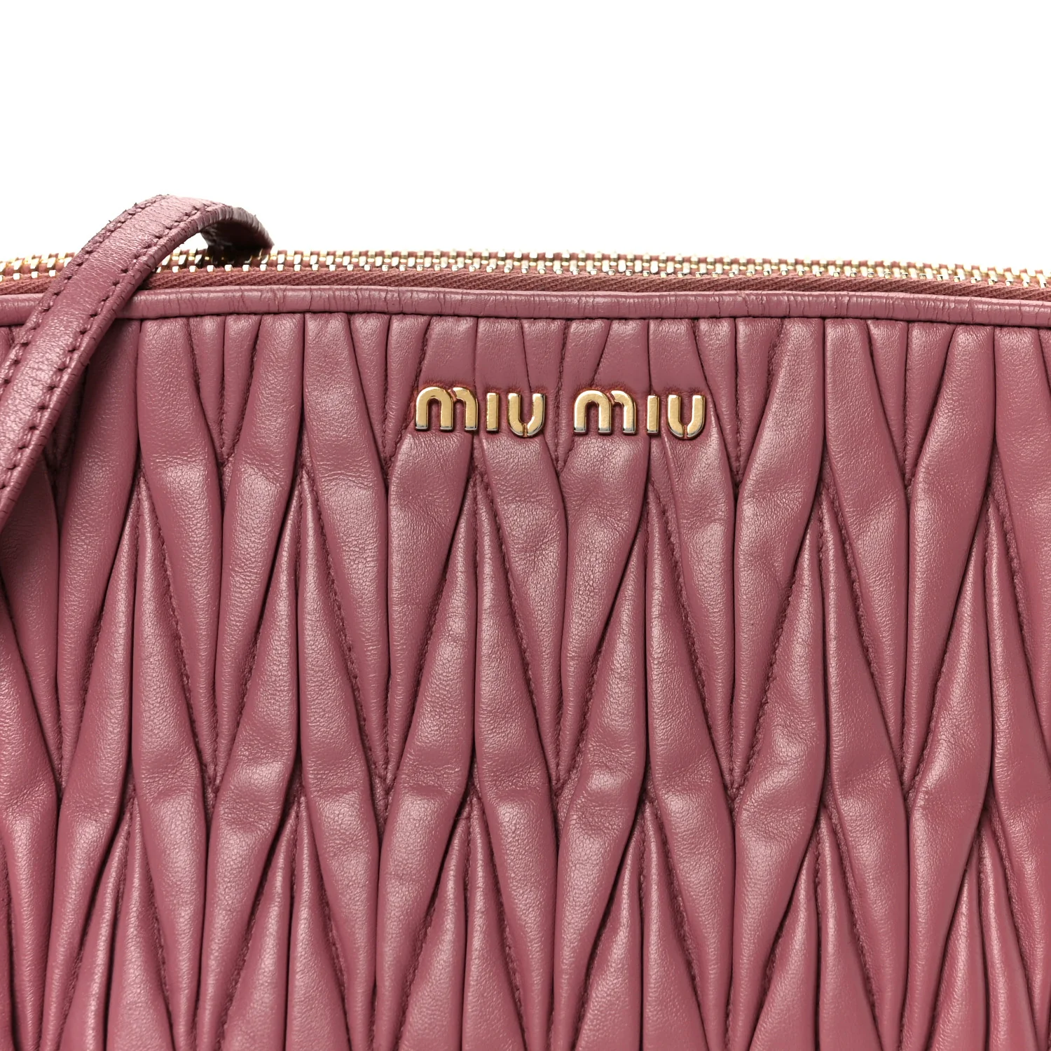 Vitello Lux Matelasse Double Zip Shoulder Bag Rosa - Image 11