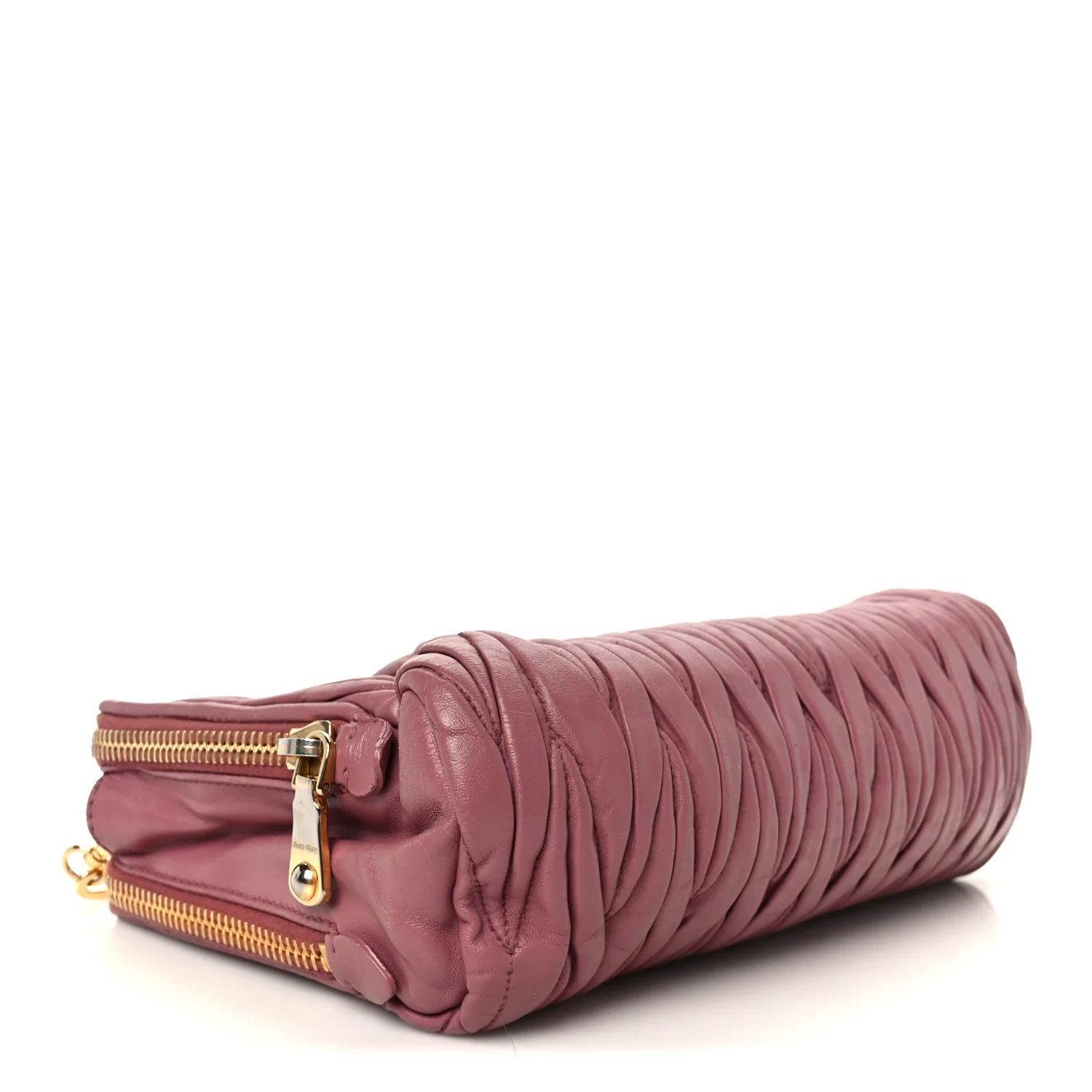 Vitello Lux Matelasse Double Zip Shoulder Bag Rosa - Image 4